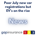 July new car registrations we lower than expected, with a significant drop when compared to previous years. One bright note was the rise in Electric Vehicle registrations. 